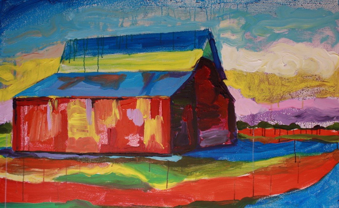 Barn. Acrylic on canvas.