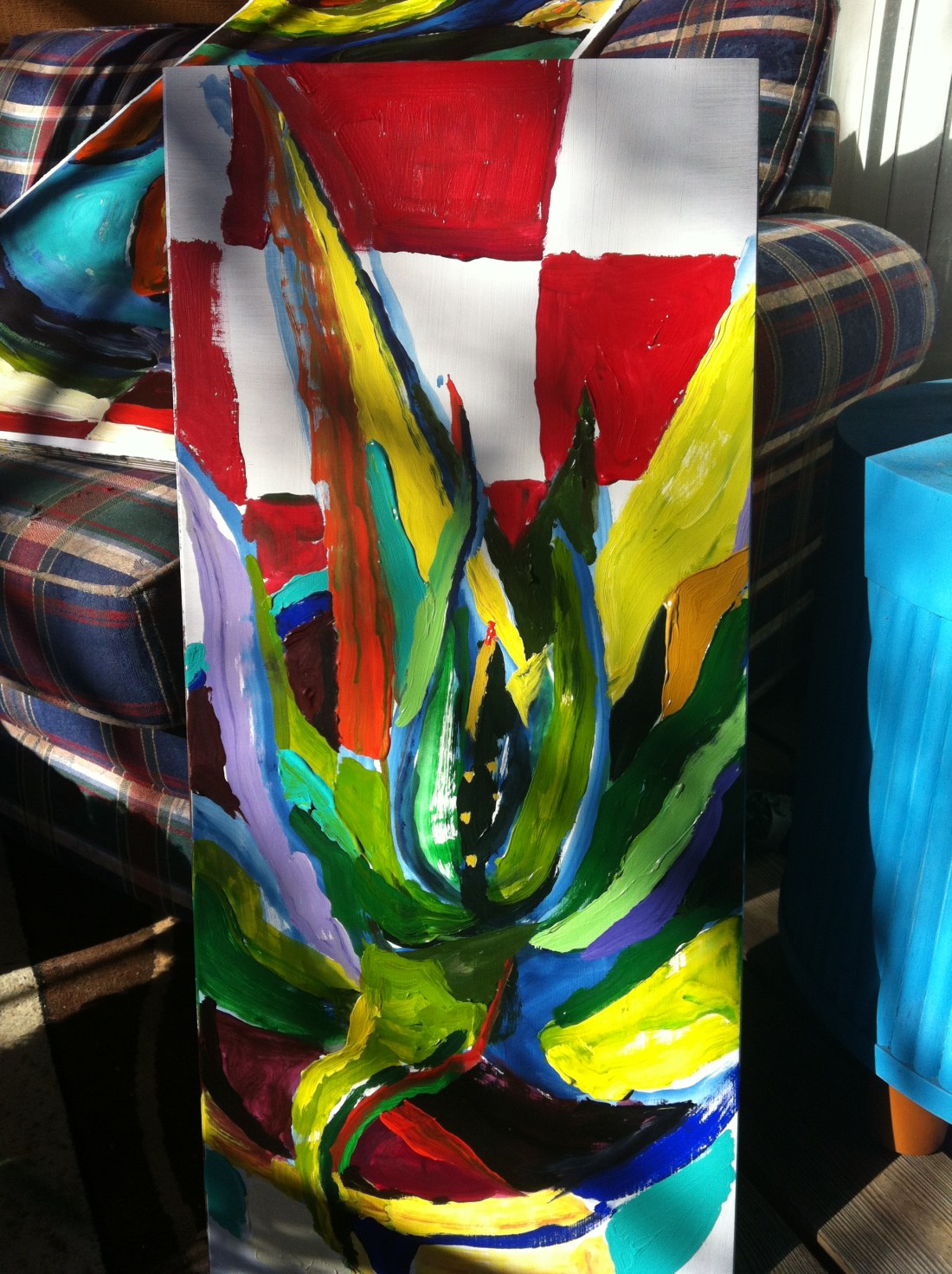 Aloe.  Acrylic on board.