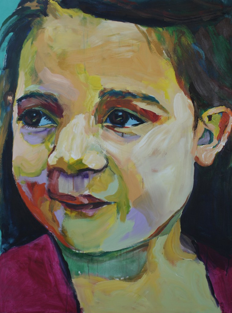 Thinking three year old.  Acrylic on canvas. 